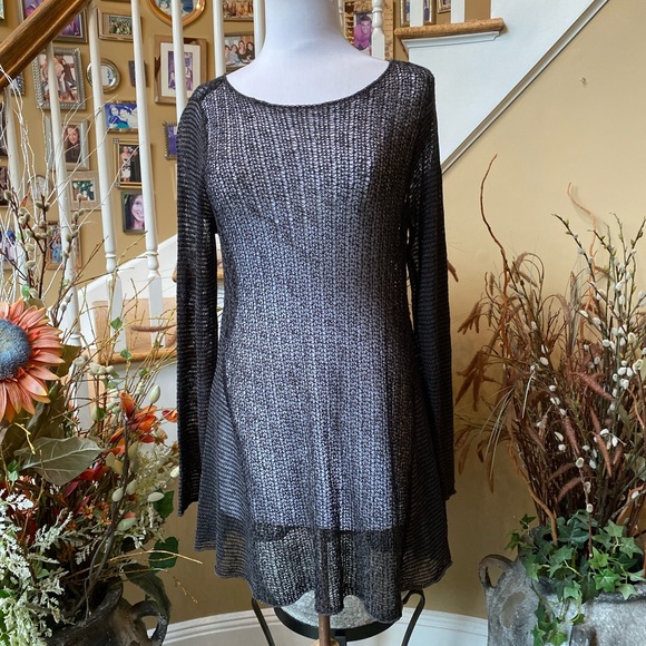 Eileen Fisher Sweaters - Eileen Fisher Medium Dark Gray Open Knit Tunic.